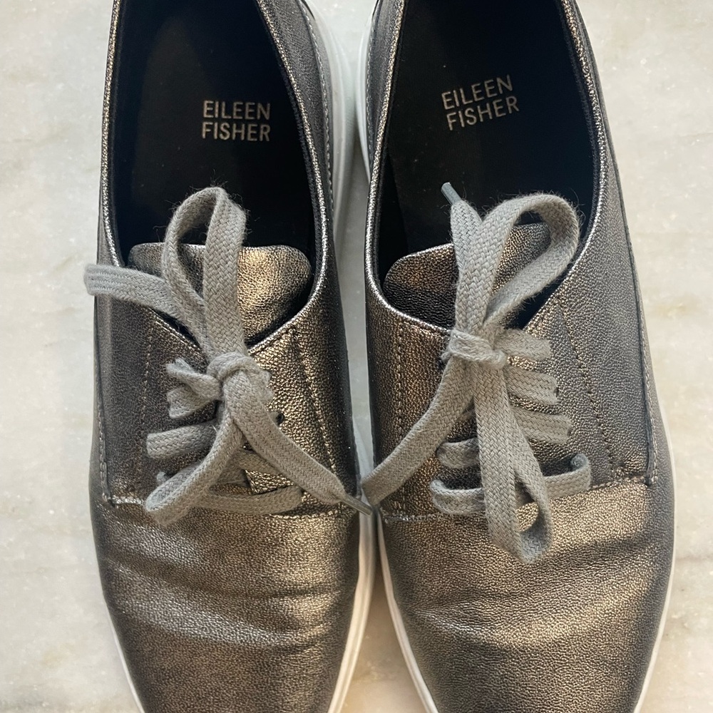Eileen Fisher Women's Shimmering Silver Sneakers